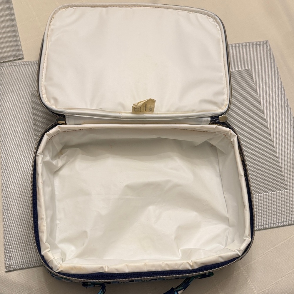 TORY BURCH Target/Neiman Marcus Insulated Geometric LUNCH BOX Blue Green Gold - Picture 2 of 6